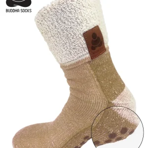 Buddha Socks, antihalksocka i ull, beige