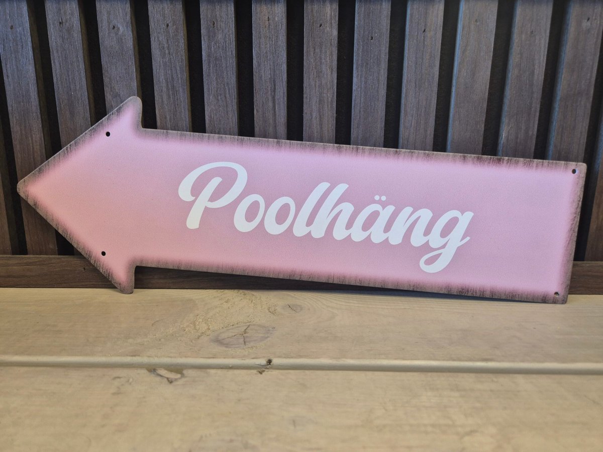 Skylt Poolhäng i plåt