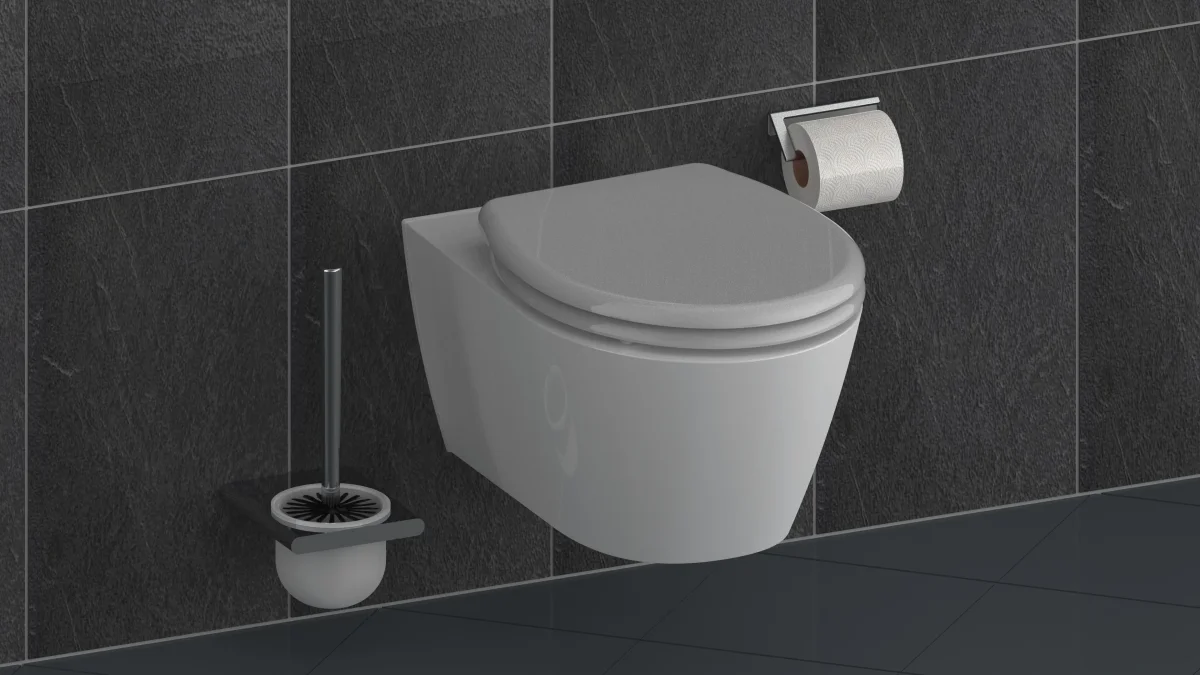 Grå toalettsits universal i Duroplast - BÄST. CC-mått: 60-160mm Längd: 405-460mm Bredd: 375mm. - Bild 7