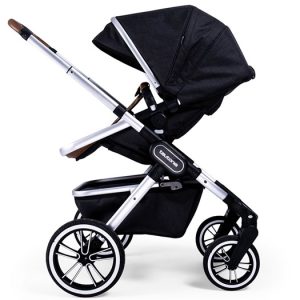 Teutonia Trio duovagn, melange black/silver chassi