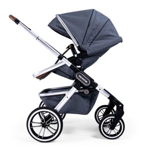 Teutonia Trio duovagn, melange grey/silver chassi