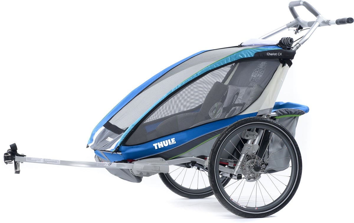 Thule Chariot CX2, Blue, inkl Cykelkit, Promenad & Joggingkit + Regnskydd - Bild 5